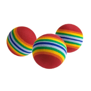 10 Gab./Komplekts Rainbow Bumbu Pet Rotaļlietas EVA Mīksta, Interaktīva Kaķis, Suns, Kucēns, Kaķēns Spēlēt Smieklīgi, Krāsains Dāvanas Košļāt Bumbiņas Mājdzīvnieki Produkti