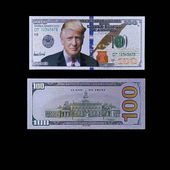 100 Dolāru Krāsains Sudraba Banknošu MUMS Trumpis Viltotas Banknotes Dolāru Reprodukcija Naudas Banknošu Papīra Naudas Vākšanas par
