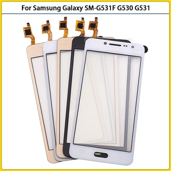 10pcs Touch Screen Samsung Galaxy Grand Ministru G531F SM-G531F G530H G530 G531 Touch Panel Digitizer Sensors Priekšējā Stikla Lēcu