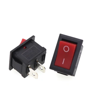 15-gabals mini šūpuļzirgs slēdzis melns un sarkans spiediena slēdzis ar AC pogu 3a 250v/125v 6a 2-pin i/o 10*15 mm barošanas slēdzis