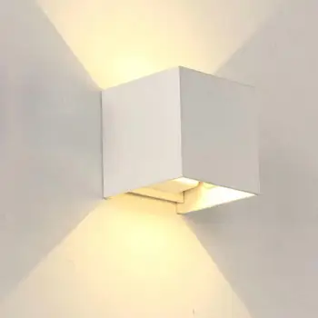 15W Aptumšojami COB Mūsdienu Īss Cube Regulējams Virsmas Montēta LED Sienas Lampa Āra Ūdensizturīgs Sienas Gaismas Dārzs Gaismas Sconce