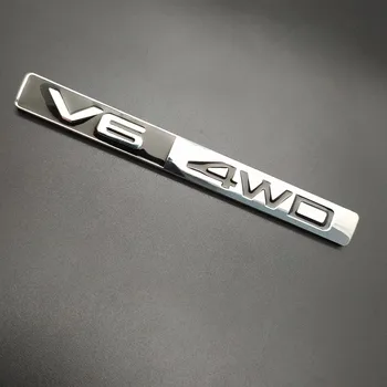 1gb 3D Metāla V6 4WD Automašīnas Pusē Spārns Aizmugurējais Bagāžnieka Emblēmas Nozīmīti, Uzlīmi, Uzlīmes Toyota Highlander,Auto piederumi, rotājumi