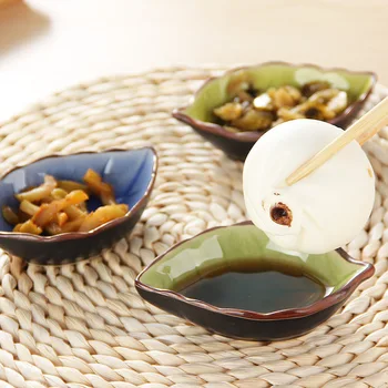 1gb Ķīniešu stila Mērci Laivas Keramikas Lapu Keramikas Galda piederumi Virtuves Restorānu Multi-purpose Mērci Trauciņā Mērci Trauciņā