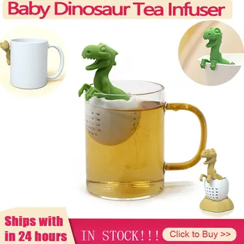 1Pc Baby Dinosaur Formas Tējas Infuser Silikona Sietiņš Tējas Maisiņu Lapu Filtrs Difuzoru Teaware Tējkannas Virtuves Piederumu Dāvanu Bērniem
