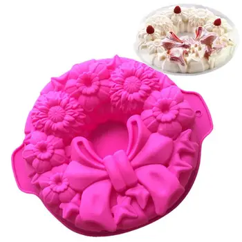 1pc Kūka Pelējuma Bowknots Ziedu 3D Pomādes Pelējuma Silikona Kūka Dekorēšanas Rīku Šokolādes Ziepes Trafareti, Virtuves Cepšanas Piederumi
