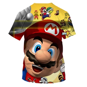 3D Drukāšana T-krekls Mario Bros Zēni Meitenes Vasarā Ir 2021. Cute Karikatūra Gadījuma T krekls Classic Spēli Hip-Hop O-veida Kakla T, Bērniem, Pieaugušajiem