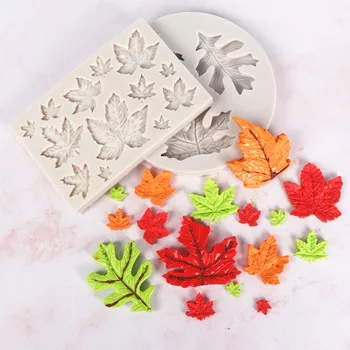 3D Sugarcraft Maple Leaf Silikona Veidnes Pomādes Pelējuma Kūka Dekorēšanas Instrumentiem Šokolādes Silikona Veidnes Cepšanai Dropshiping