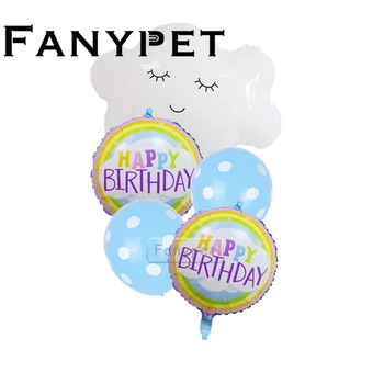 5 gab. Varavīksnes Smaids Mākonis baloni Happy Birthday puse rotājumi Puse Supplie globos bērniem, rotaļlietas, Hēlija balonu bērnu duša