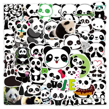 50GAB Kawaii Gudrs Panda Uzlīmes Grāmatiņa Motociklu Skeitborda Datoru Karikatūra Bagāžas, Dzīvnieku Bildītes Grafiti Uzlīme F5