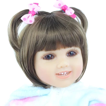 55 CM Pilnu Silikona Ķermeņa Atdzimis Bērnu Rotaļlietas Lelle Meitene Boneca Vinila Jaundzimušo Princesi Toddler Bērnu Saģērbt Bebe Dzimšanas dienas Dāvana