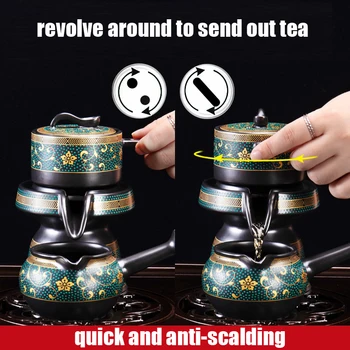 9Pcs Retro Kokgriezums Procelain Teaware Kopumu Japāņu Keramikas Tējkanna Vintage Tējas Tase karstumizturīga Drinkware Komplekti
