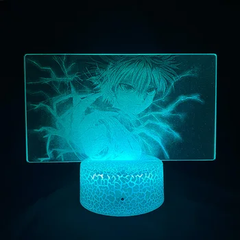 Anime MEDNIEKS, MEDNIEKS Killua Zoldyck 3D Attēlu Lampas Atmosfēru Lampas Tālvadības Nakts Apgaismojums, Guļamistaba Dekori Anime Galda Lampa