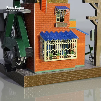 Attēlu Karaliste 3D Metāla Nano Puzzle Velosipēdu remonts veikals Modelis Komplekti PJ-232 DIY 3D Lāzeru Griezti Apkopot Jigsaw Rotaļlietas