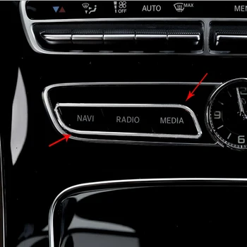 Auto Interjera Centrā Kontroles CD Pogu paneļa Rāmja Vāks Melns, dekoratīvās Uzlīmes Mercedes Benz C E Klases GLC W205 W213