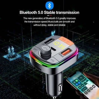 Automašīnas Komplekts Bluetooth 5.0 Brīvroku ierīces Bezvadu FM Raidītājs LCD MP3 Atskaņotājs ar USB Lādētāju QC 3.0 Mercedes Benz W203 W211 W204 W210