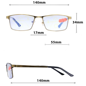 BARCUR Titāna Kvalitātes Pakāpenisku Vīriešiem Lasīšanas Brilles Multifokāla Bifocal Sieviešu Anti Zilā Gaisma Brilles Briļļu Recepti