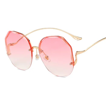 Bez Apmales Brilles Tautas Piemērots Dizaineru Zīmolu Sieviešu Saulesbrilles Ar Augstas Kvalitātes Vasaras Ceļojumiem Slīpums Saules Brilles