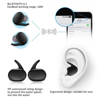 Bluetooth 5.0 Bezvadu Austiņas TWS Stereo Austiņas ar Austiņu Ar Mikrofonu Mini Ausī Pākstis Sporta Austiņas, IOS un Android