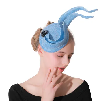 Burvīgs Gaiši Zils Fascinators Cepures Elegantas Dāmas Imitācija Sinamay Matu Aksesuāri Hairclips Modes Red Kentucky Headpieces