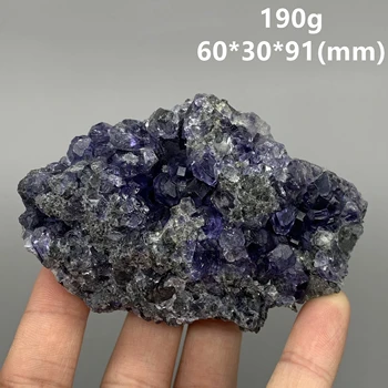 Dabas Polyhedral Tanzanite blue Purple fluorite klastera minerālu paraugi Gem līmenī Akmeņi un kristāli