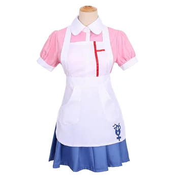 DanganRonpa 2 Mikan Tsumiki Kleita Cosplay Kostīmu Dangan ronpa Anime Meitene vienotu Krekls + svārki + priekšauts