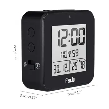DCF Radio vadāmo Digitālo Dual Alarm Clock Termometru, Higrometru, Automātiskais Apgaismojums Galda Modinātājs