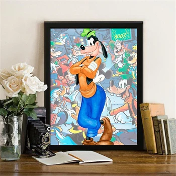 Dimanta Krāsošana Dzīvnieku Disney Mickey Draugs Karikatūra 5D DIY Pilnu Kvadrātveida, Apaļas Izšuvumi Mozaīkas Cross Stitch Mājas Dekoru Mākslas Dāvana