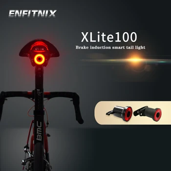 Enfitnix Xlite100 Velosipēdu Automātiskās Bremzes Aizmugurējās Gaismas Nakts Velo Viedo Sensoru Taillight MTB Ceļu Velosipēda Sēdekļa Drošības Lampa