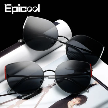 Epicool Jaunu modes Sieviešu Saulesbrilles Classic Saules brilles Cat Eye Polarizētās Gaismas Toņos Lēcas, Saulesbrilles Dāmas UV400