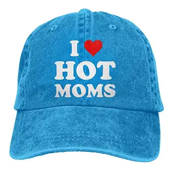 Es Mīlu Karstu Mammas Beisbola cepure Unisex Vintage Šoferis Cepuri Regulējams Kovboju Cepures, lai Vīriešu Sieviešu
