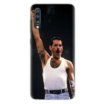 Freddie Mercury Karaliene band Soft Phone Case For Samsung Galaxy A51 A71 A50 A70 A20 A30 A40 A10 A20E J4 J6 A6 A7 A8 A9 2018 Vāciņu