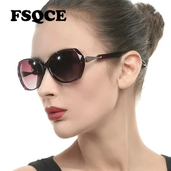 FSQCE Modes Lielgabarīta Sieviešu Saulesbrilles Vintage Baltās Lieliem Ovāliem Sieviešu Saulesbrilles Lielās Brūnās Dāmas Brilles UV400