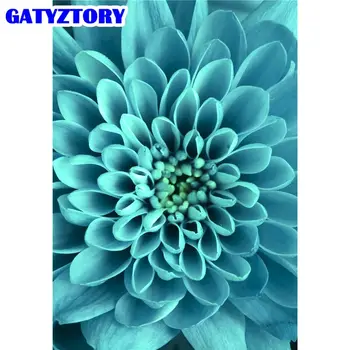 GATYZTORY DIY Rāmja Krāsošana Ar Numuru zilu ziedu Komplekts Roku Gleznots Eļļas Glezna Ziedu Unikālu Dāvanu, Mājas Dekoru, 40X50cm