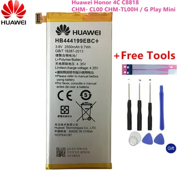 Hua Wei oriģinālajai Tālruņa Akumulatora HB444199EBC+ Par Huawei Honor 4C C8818 CHM - CL00 CHM-TL00H / G Spēlēt Mini 2550mAh
