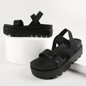 Ir 2021. Jaunas Sandales Sieviešu Vasaras Kurpes Sieviete Ķīļi Platformas Sandales Modes Muti Romas Sandales Balta, Melna Sieviešu Kurpes Dizainers