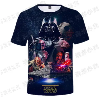 Ir 2021. Vasaras Star Wars 3D Druka T kreklu apdruka Vīriešu Sieviešu Bērnu T-krekls Modes Streetwear Zēns Meitene Bērniem Īsām Piedurknēm Atdzist Topi Tee