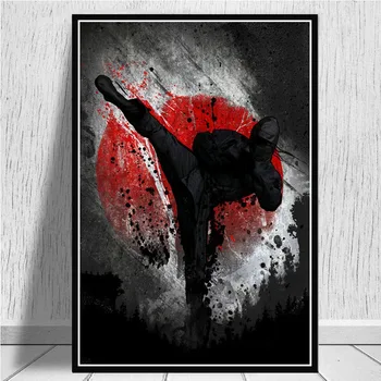 Japāņu Bushido Ninja Druka Kanvas Glezna Mūsdienu Pop Sienas, Mākslas Plakātu, Interjers, Mājas Apdare, Sienas(Bez Rāmja)