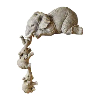 Jauns Smieklīgi Ziloņu Ģimenes Sveķu Statuja Apdare Rakstāmgalda Stūra Sveķu Amatniecības Sweet Home Dzīvnieku Statuetes Ornaments