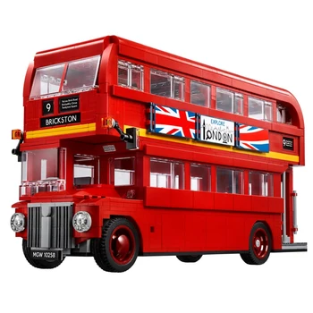 Jaunu BusforLondon Divstāvu Autobusu Izstrādāta Ar Londonas Saderīgs ar Inglys Londonas Autobusu Ķieģeļi Rotaļlietu Komplekts Modeli 10258 1800 GAB.
