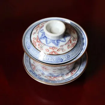 Jaunu Jingdezhen Keramikas Sancai Gaiwan Teacup Roku Darbs Tējas Trauks Uzstādīts Ķīnas Tējas Tureen Porcelāna Teaware Piederumi Drinkware