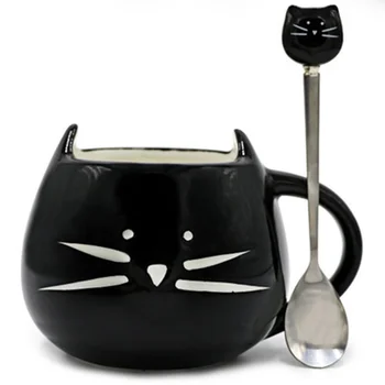 Keramikas Gudrs Kaķis, Krūzes Mīļotājiem Kafijas Krūze Tējas Tases Piena