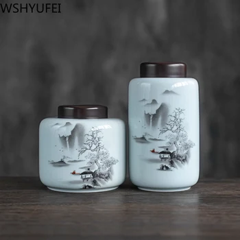 Liela jauda, Keramikas Tējas Caddy oolong Tieguanyin Konteineri ceļojumu tējas maisiņu Noslēgtā kafija tēja jar Sadzīves uzglabāšanas tvertnes