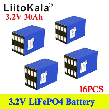 LiitoKala LiFePo4 3.2 V 30AH 5C 3.2 V akumulatoru diy 12V 24V 36V 48V lifepo4 e-velosipēds e scooter riteņu krēslu AGV auto Golfa ratiņi