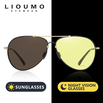 LIOUMO Modes Izmēģinājuma Photochromic Saulesbrilles Vīriešiem, Sievietēm Polarizētās Brilles Ultra Light Drošas Braukšanas Ieplests lunette de soleil