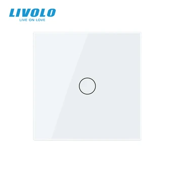 Livolo UK Standarta Sienas Touch Gaismas Slēdzi,Stikla Panelis Sensoru Kontroli,Ar Led Pretgaismu,Jaunu Jaunināšanas 86mmVertical Pogu Dizainu