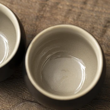 LUWU melnās keramikas trauki tējas tase ķīniešu kung fu kausa keramikas teacups drinkware