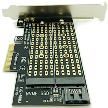 M. 2 NGFF Uz Darbvirsmas SATA PCIe X4 X8 X16 NVME Paplašināšanas Karti ātrgaitas Adapteris Datoru PCI Express Converter Dual SSD Mini