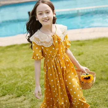 Meiteņu Kleitas Bērnu Princese Kleitas 12 Gadu Vecs Plānas Šifona Bērnu apģērbi Girl Vasaras Apģērbs Jaunu Cute Kleitu 8 9 10 11