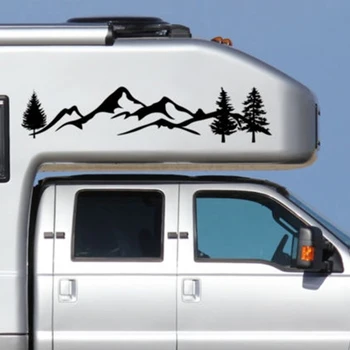 Melns Koku Mežs, Kalns Auto Uzlīme Classic Krāsas Vienkārši Ilgstošu Decal 100x20cm par Offroad SUV RV Camper