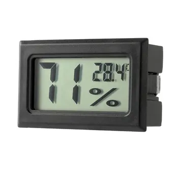 Mini Digitālo LCD displeju ar Temperatūras Sensors Mitruma Mērītājs Termometru, Higrometru, Mērīšanas Kontūru Balta/Melna